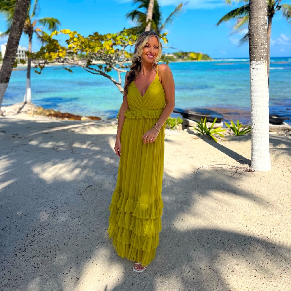 Nasty Gal green wedding guest dress